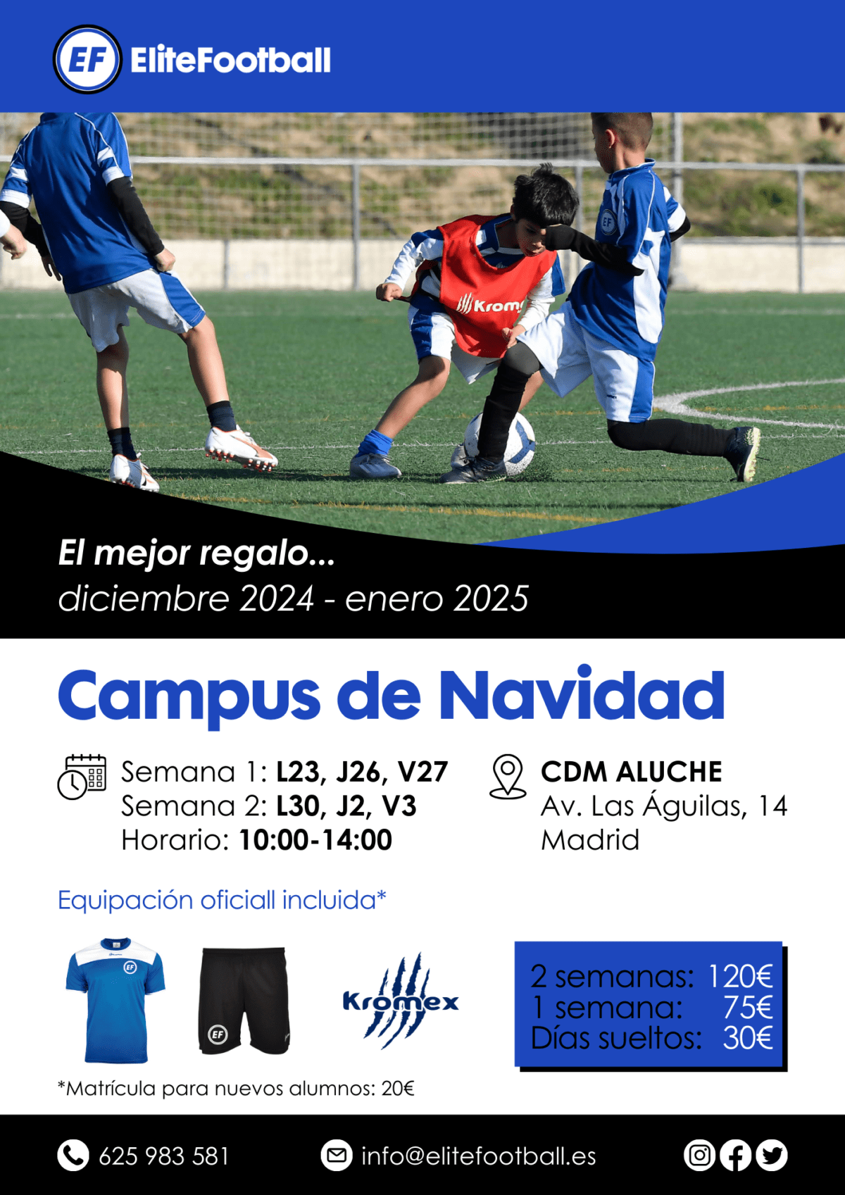 Campus de futbol de Navidad - diciembre 2024-enero 2025 - Madrid - EliteFootball